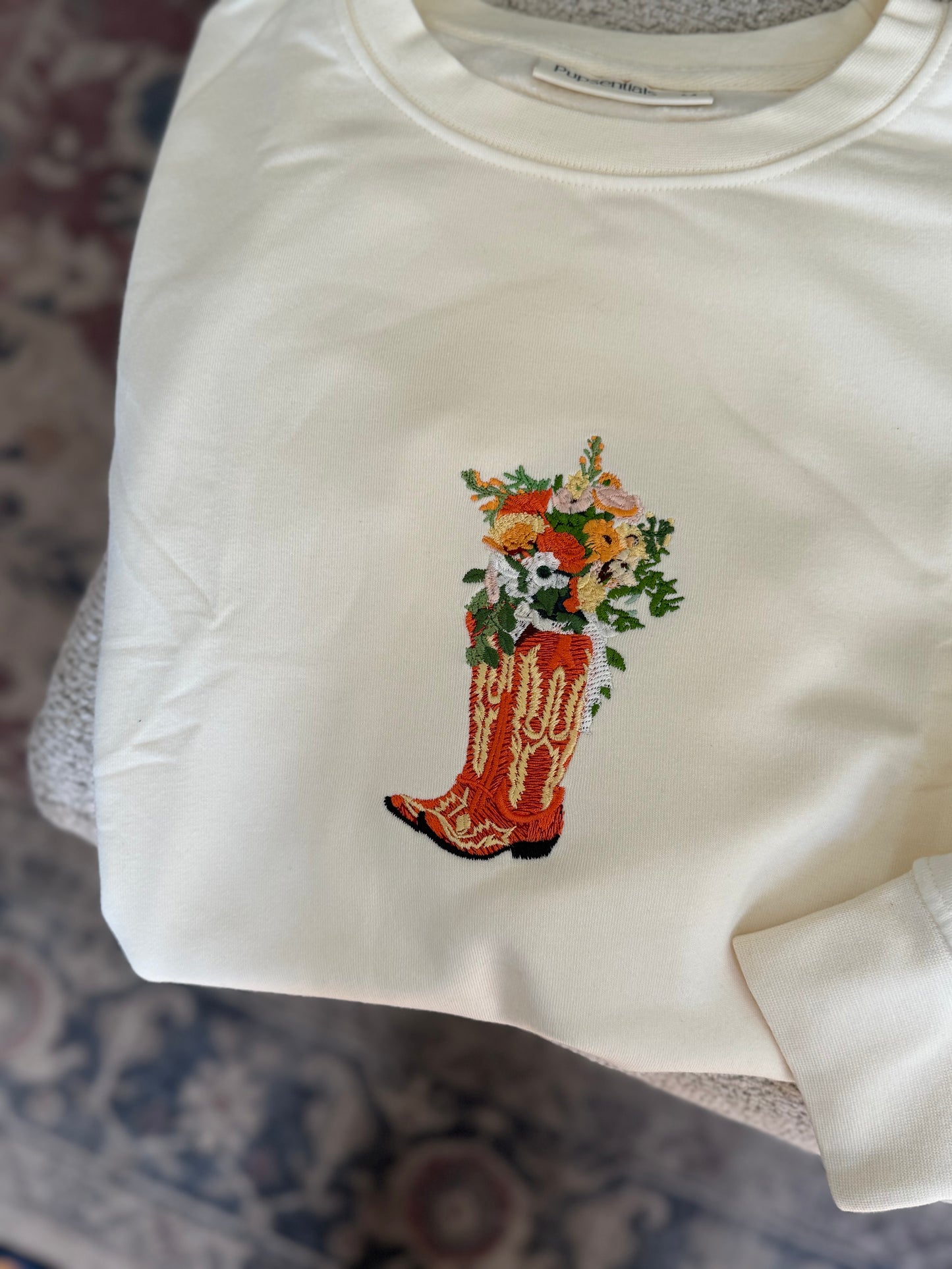 Custom Embroidered Wedding Bouquet Sweatshirt