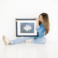 Custom Embroidered Wedding Bouquet Frame-able Artwork