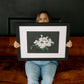 Custom Embroidered Wedding Bouquet Frame-able Artwork